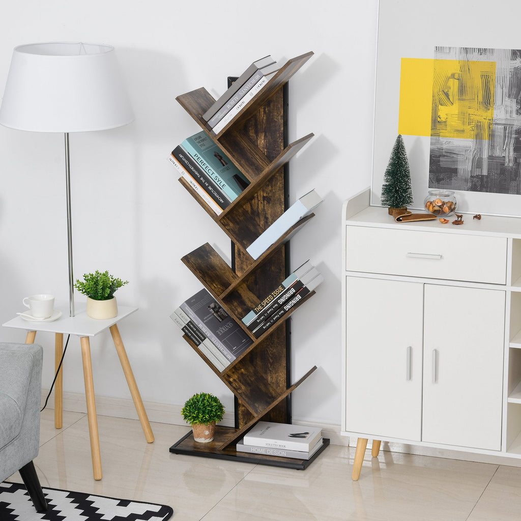 EasyComfort boomvormige boekenkast 10 schappen 50x28x142 cm