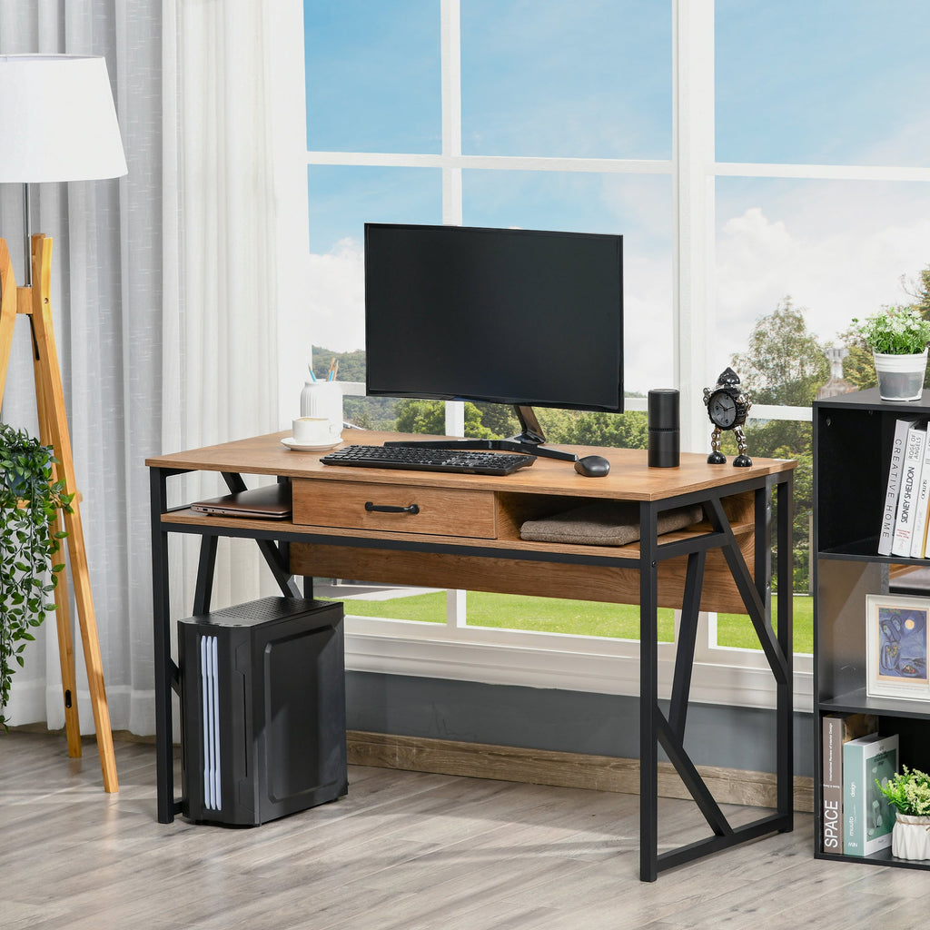 EasyComfort modern bureau 120x60x76 cm zwart/bruin