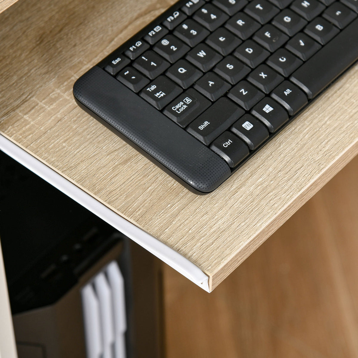 EasyComfort bureau met toetsenbordlade - wit/eiken