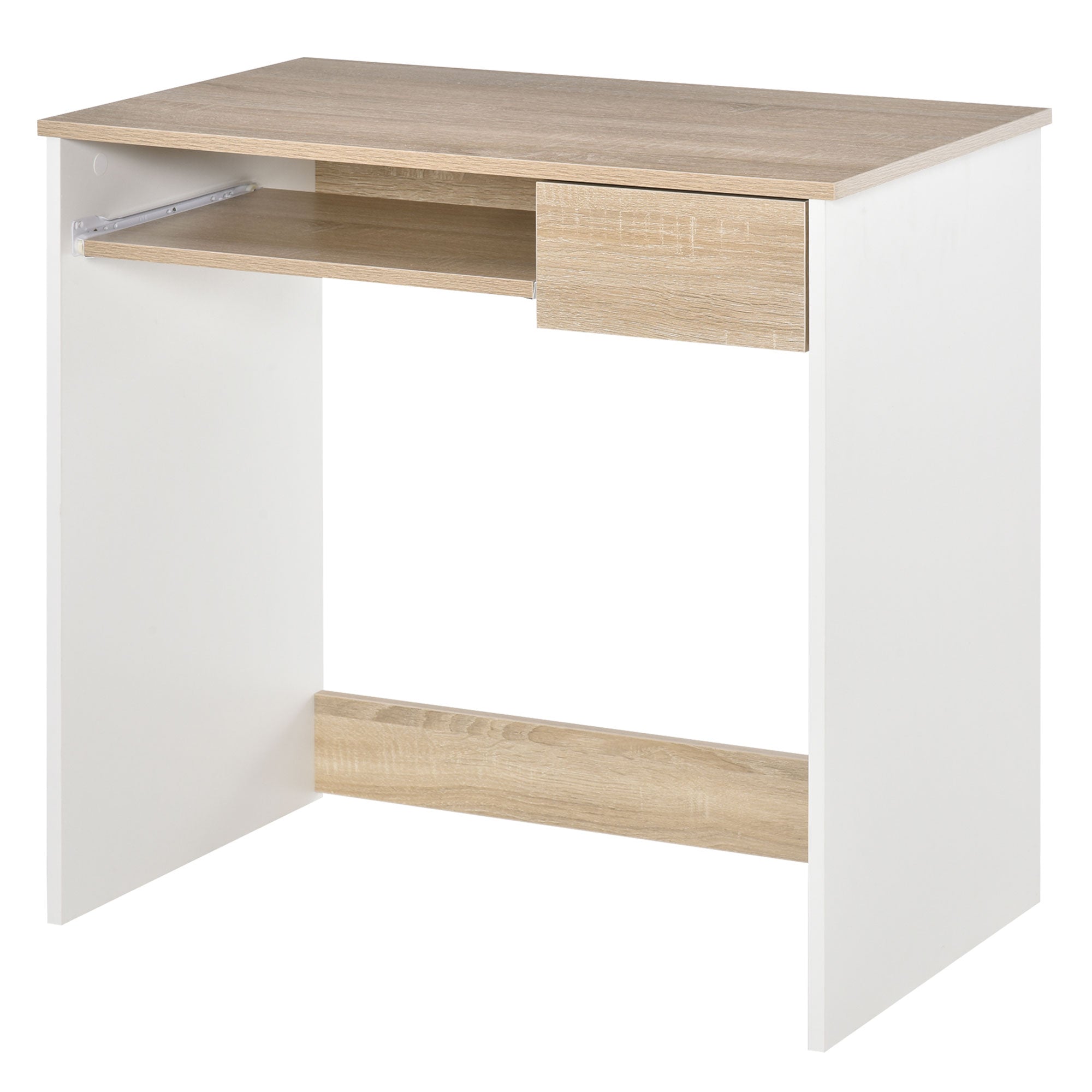 EasyComfort bureau met toetsenbordlade wit/eiken