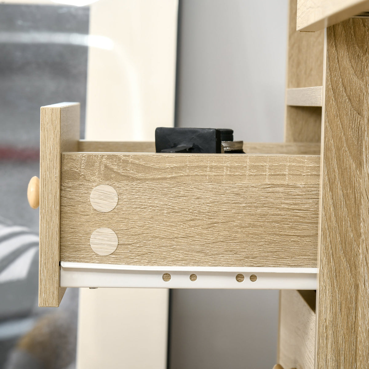 EasyComfort bureau 125x60x74 cm met lades, schappen en toetsenbordplank