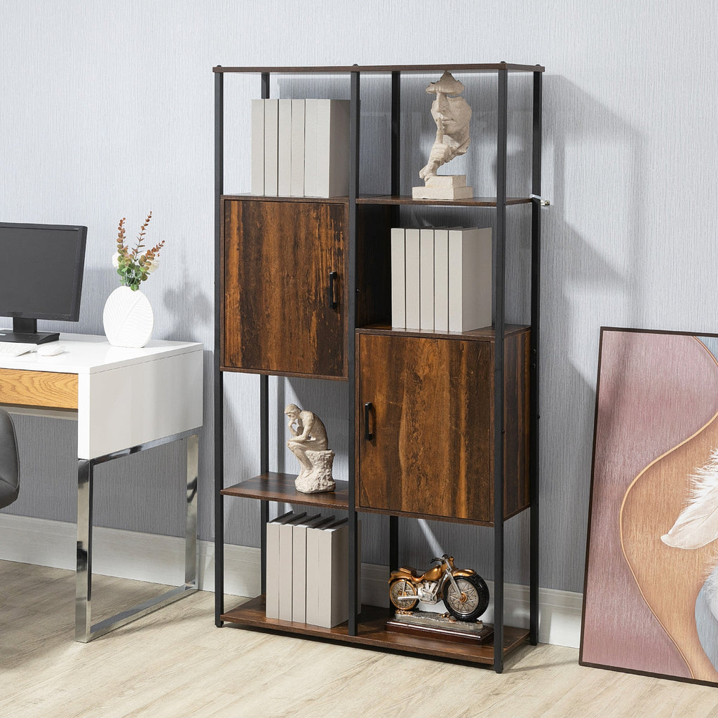 EasyComfort industriële boekenkast met 4 leLPGanken en 2 kastjes 90x30x159.5 cm