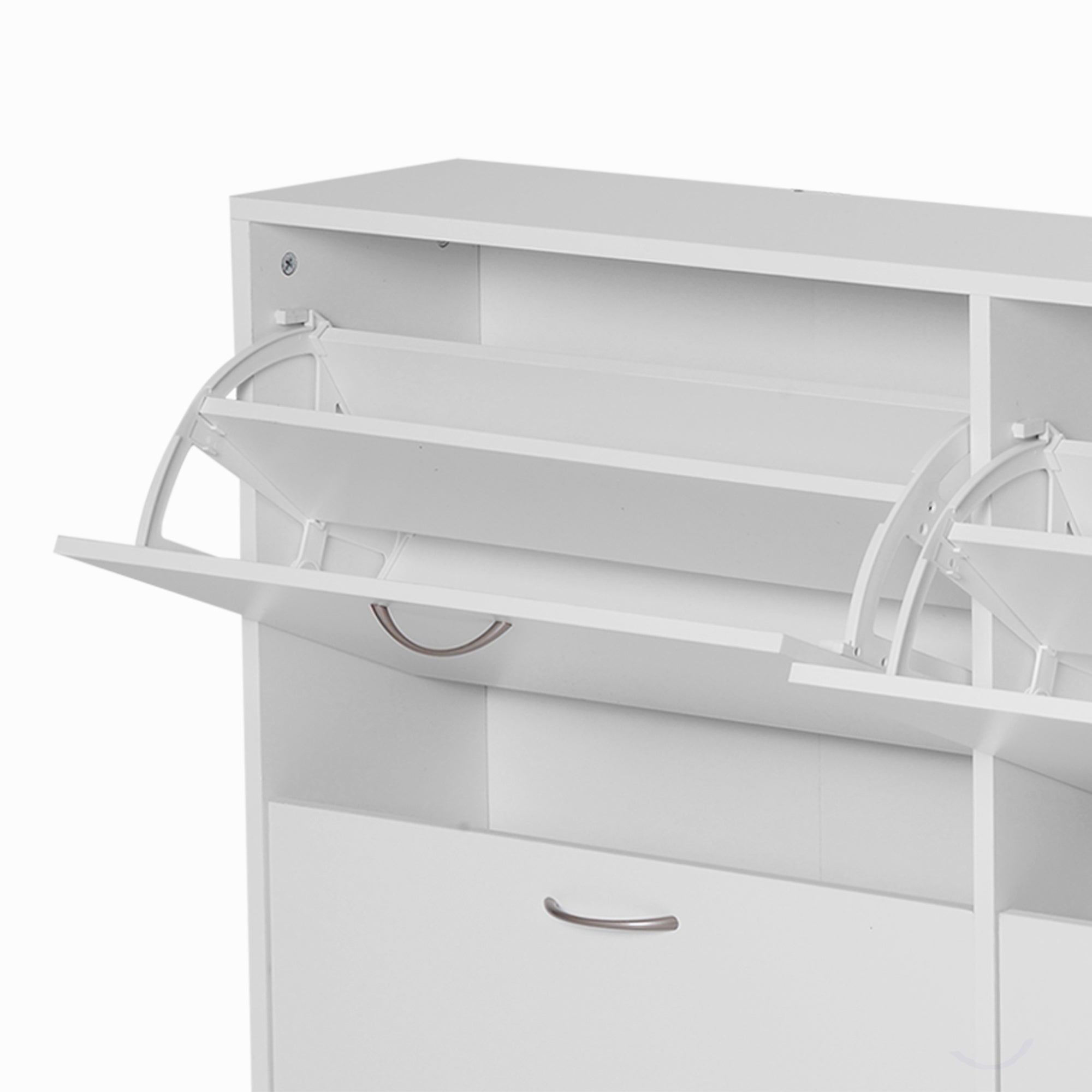 Easycomfort Scarpiera Salvaspazio in Legno per Camera e Ingresso, Capacità 24 Scarpe, 120x24x81cm white