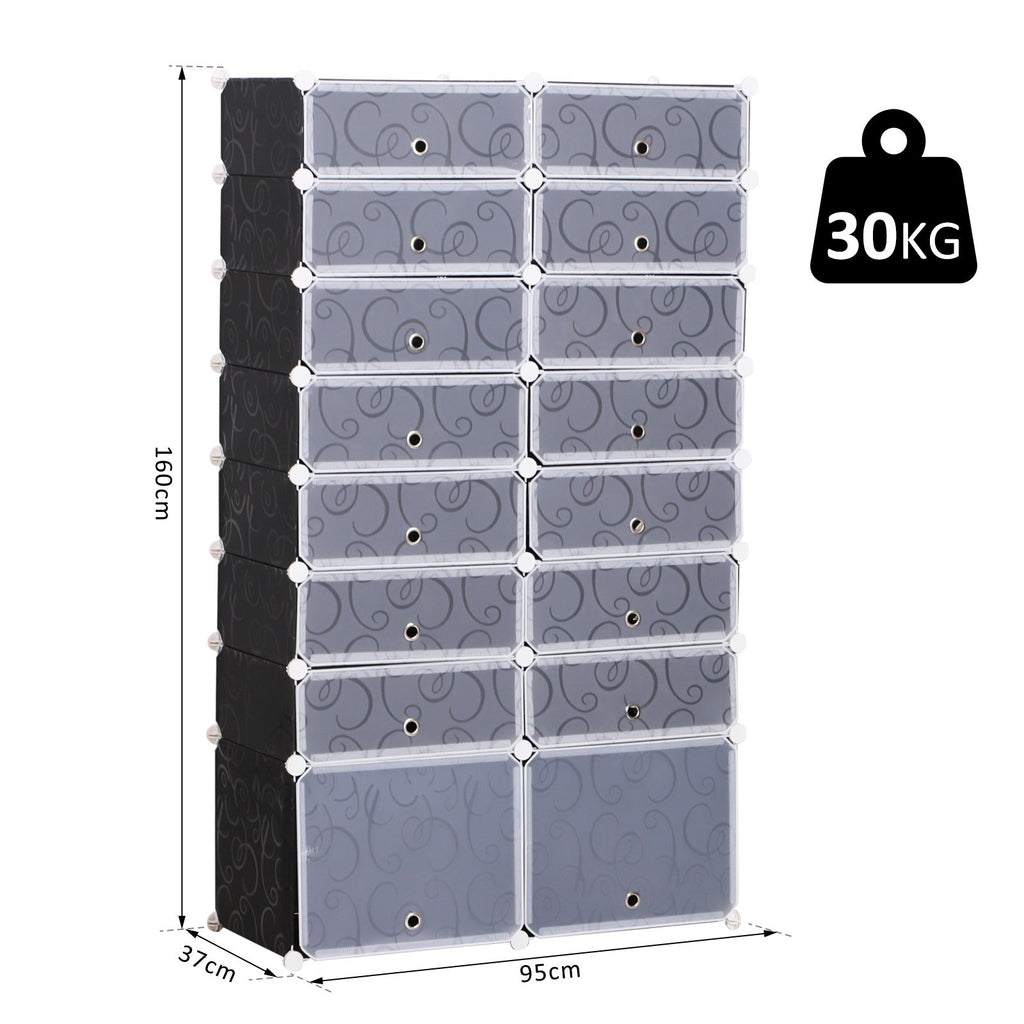 EasyComfort modulaire schoenenkast met 16 kubussen 95 x 37 x 160 cm