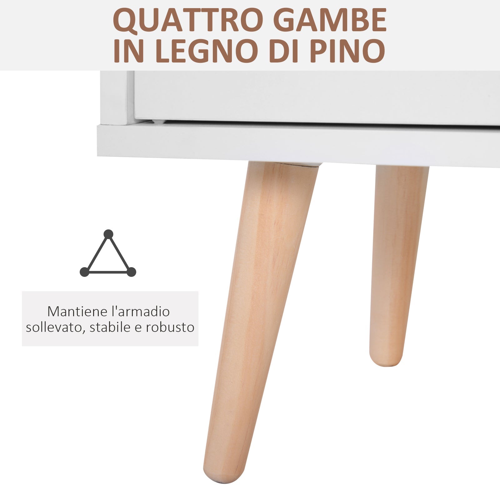 Easycomfort Armadietto Mobiletto Salvaspazio with 4 Cestini Pannelli Particelle 80 x 29.5 x 96cm white