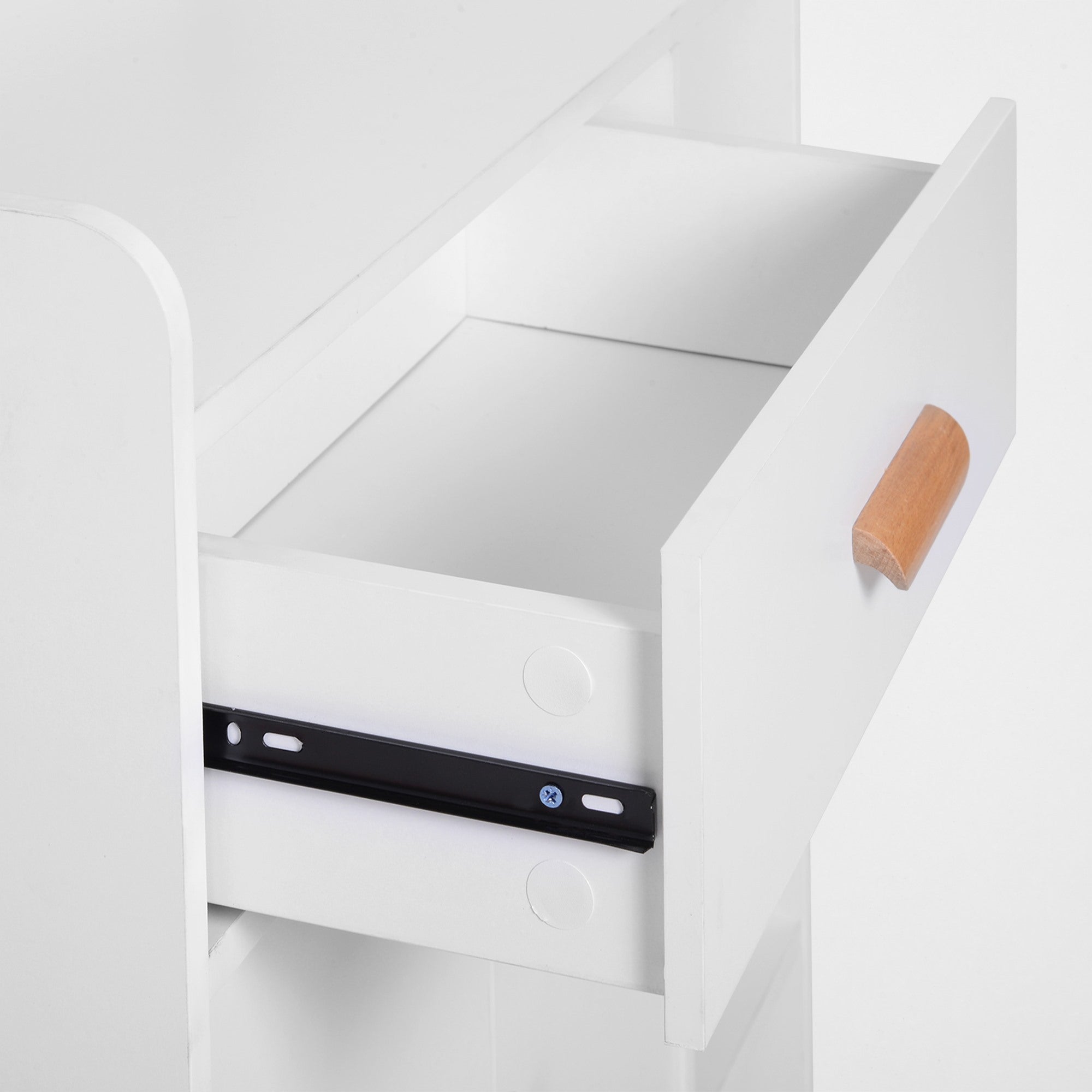 Easycomfort Armadietto Mobiletto Salvaspazio with 4 Cestini Pannelli Particelle 80 x 29.5 x 96cm white