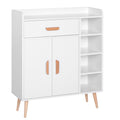 Easycomfort Armadietto Mobiletto Salvaspazio with 4 Cestini Pannelli Particelle 80 x 29.5 x 96cm white