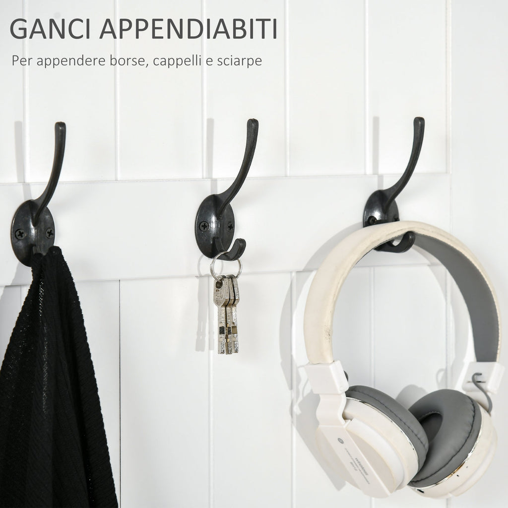 Easycomfort Appendiabiti with Panca Contenitore in MDF, per Casa e Ingresso, Max.100kg - 71.5 x 39.5 x 170cm, white