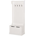 Easycomfort Appendiabiti with Panca Contenitore in MDF, per Casa e Ingresso, Max.100kg - 71.5 x 39.5 x 170cm, white