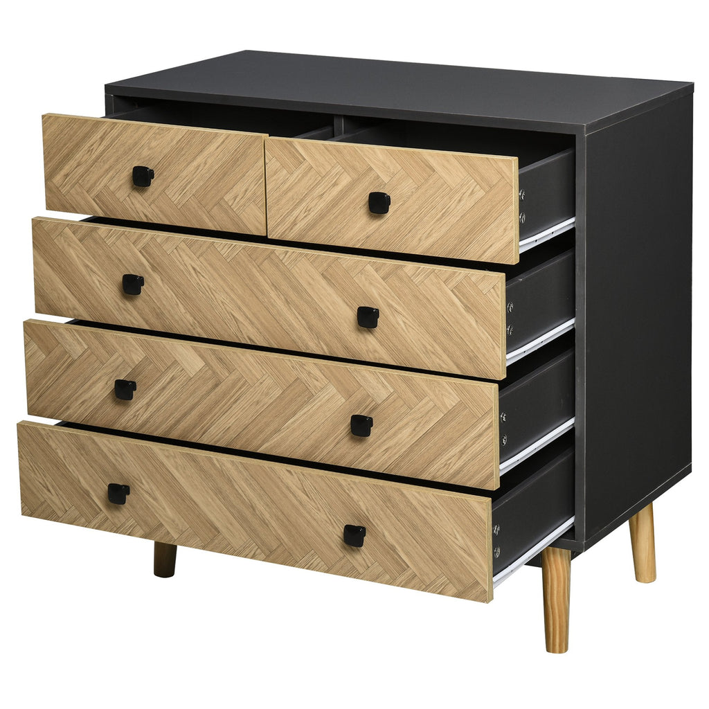 EasyComfort ladekast 5 laden 80x40x80 cm - donkergrijs