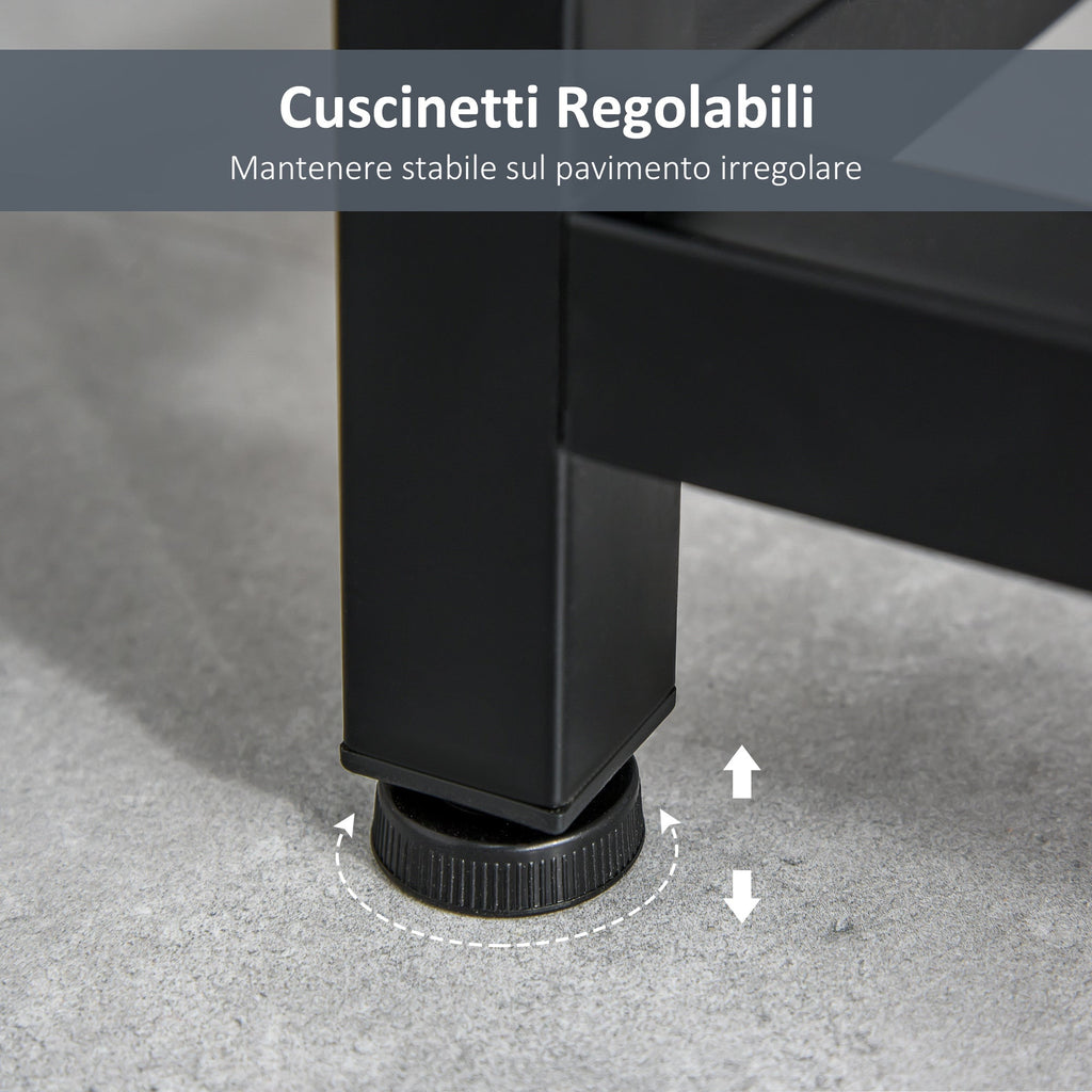 EasyComfort Tavolo Consolle per Ingresso with 2 Cassetti in Legno white e Metallo black