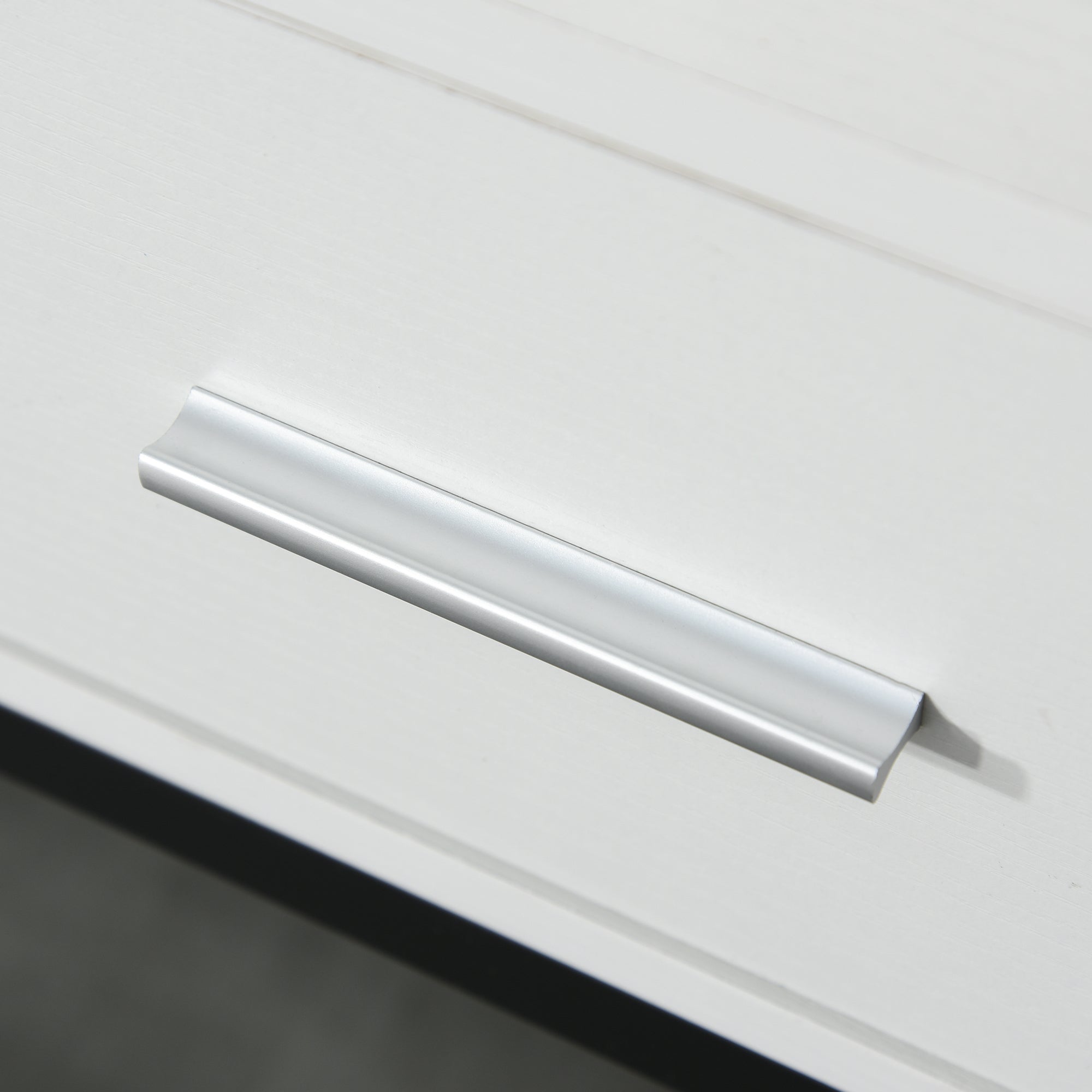 EasyComfort Tavolo Consolle per Ingresso with 2 Cassetti in Legno white e Metallo black
