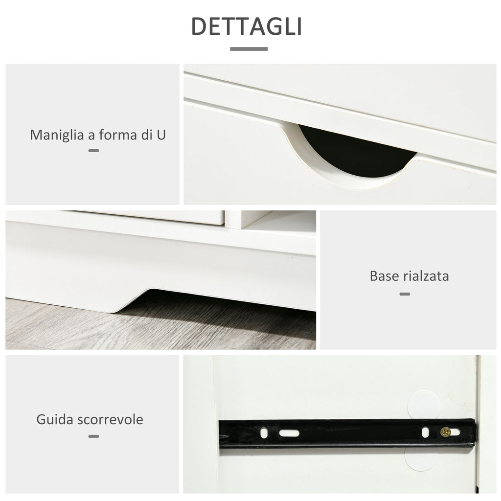 Easycomfort Scarpiera Salvaspazio, Panca Scarpiera in Legno, Mobile Scarpiera da Ingresso, Bianca, 80.5x30.5x43.5cm