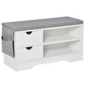 Easycomfort Scarpiera Salvaspazio, Panca Scarpiera in Legno, Mobile Scarpiera da Ingresso, Bianca, 80.5x30.5x43.5cm