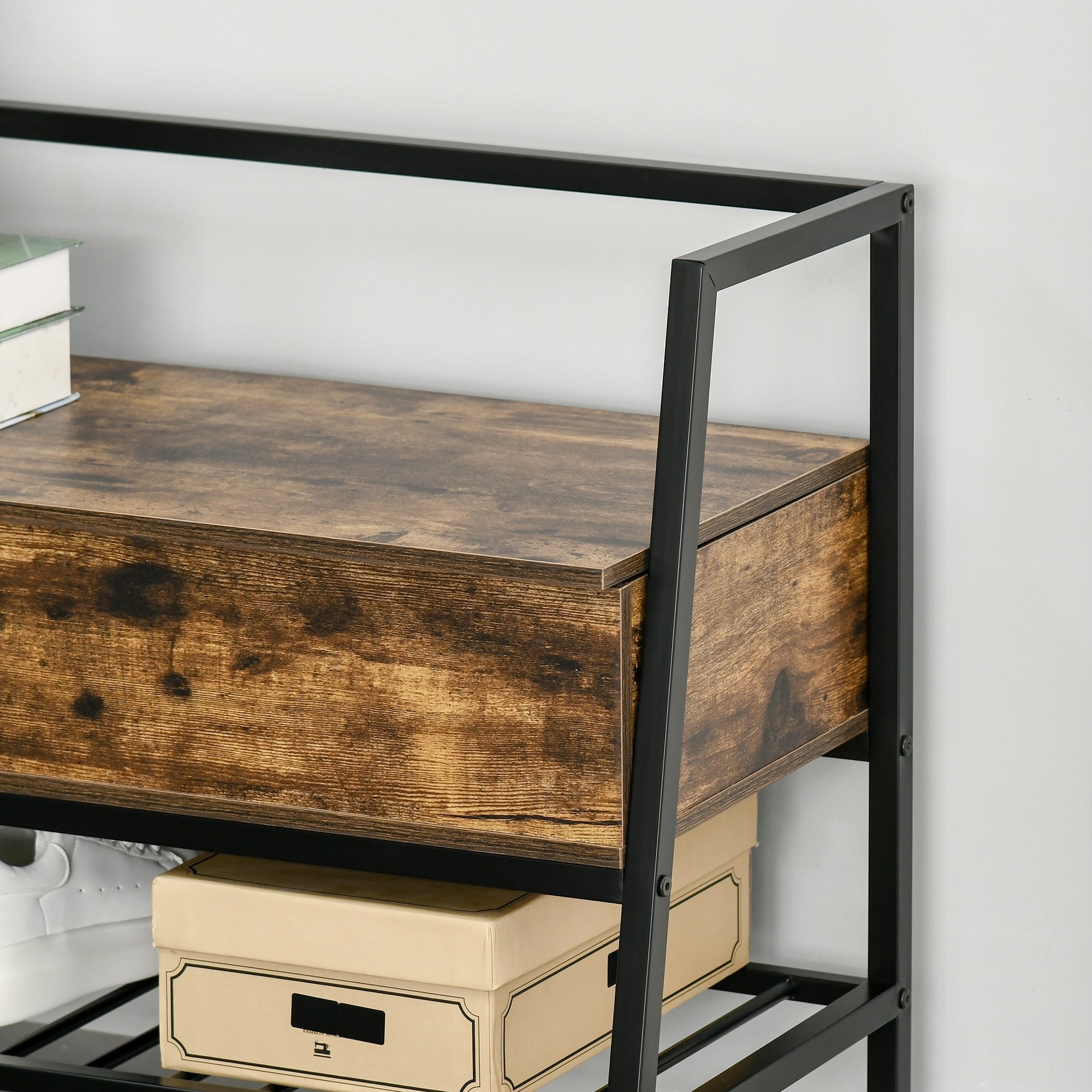 Easycomfort schoenenbank industrieel 90x37x60 cm