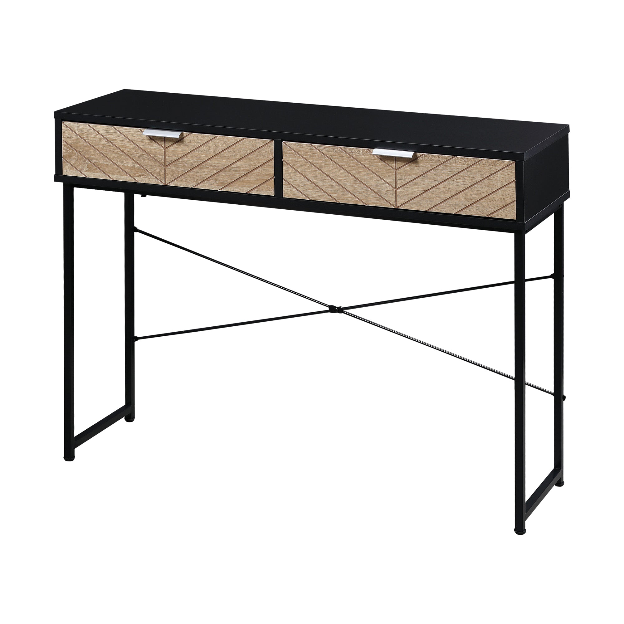 Easycomfort Consolle Moderna per Ingresso e Soggiorno with 2 Cassetti in Metallo 100x30x75cm - black