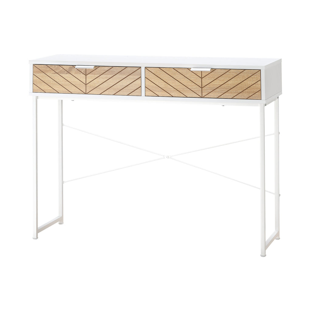 Easycomfort Consolle Moderna per Ingresso e Soggiorno with 2 Cassetti in Metallo 100x30x75cm - white