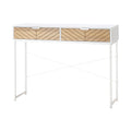Easycomfort Consolle Moderna per Ingresso e Soggiorno with 2 Cassetti in Metallo 100x30x75cm - white