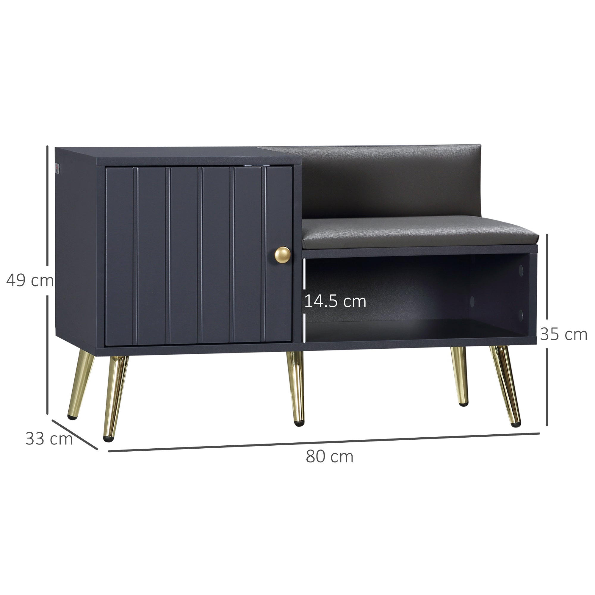 EasyComfort Schoenenkast met zitting — 4 paar, 80x33x49 cm