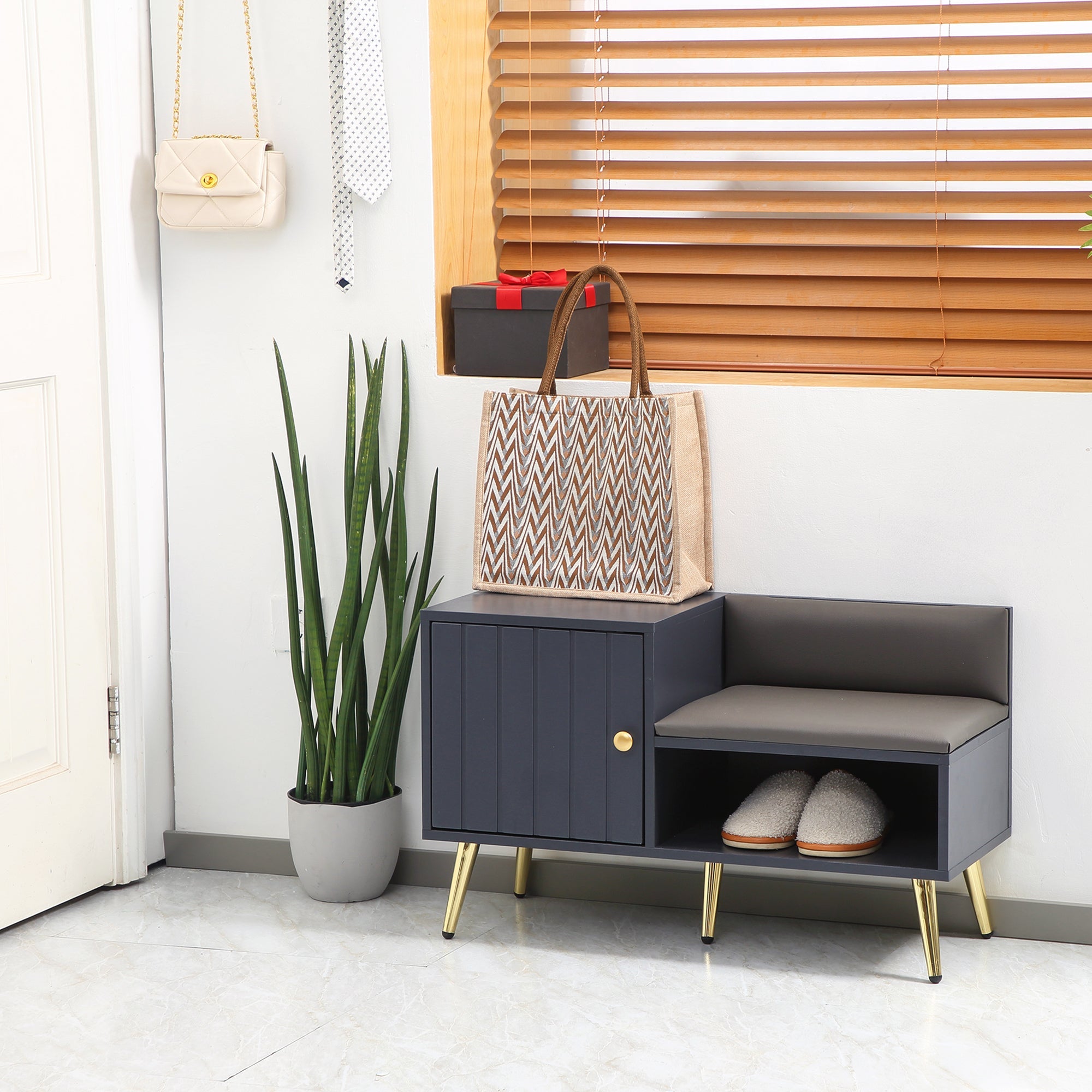 EasyComfort Schoenenkast met zitting — 4 paar, 80x33x49 cm