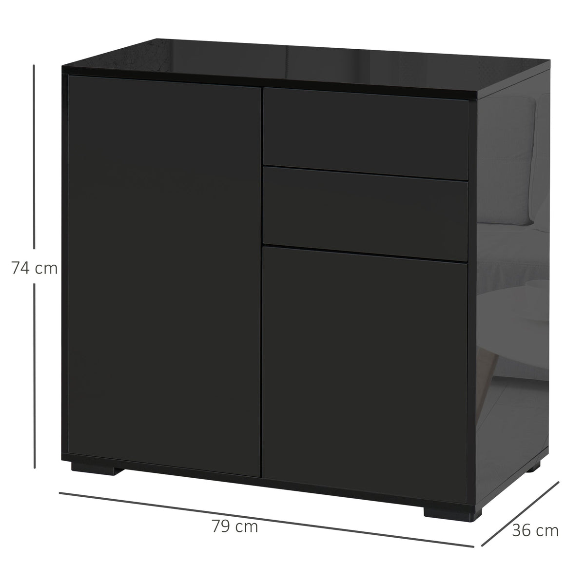 EasyComfort opbergkast 79x36x74 cm met 2 lades en 2 kastjes