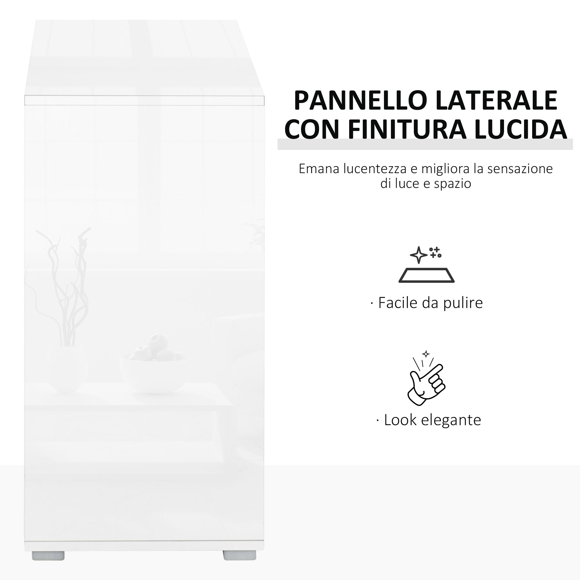 Easycomfort Mobiletto Armadietto Multiuso 2 Cassetti e 2 Armadietti, Apertura a Pressione, Mobile per Soggiorno, Cucina, Ufficio