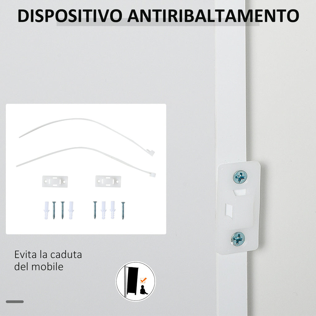 Easycomfort Mobiletto Armadietto Multiuso 2 Cassetti e 2 Armadietti, Apertura a Pressione, Mobile per Soggiorno, Cucina, Ufficio