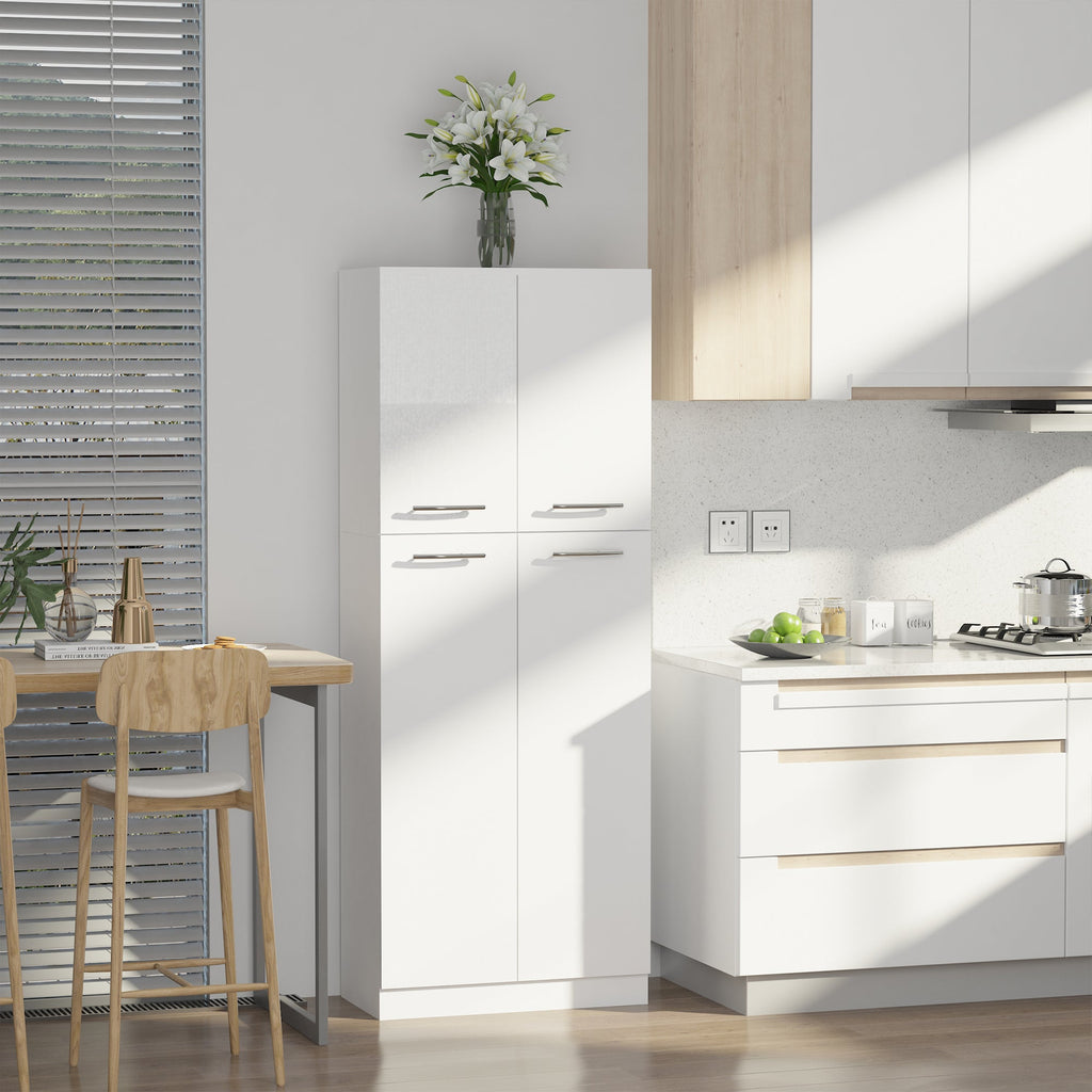 Easycomfort Mobile Dispensa Multiuso with 2 Armadietti e Mensole Regolabili, MDF, 59x31x155cm, white