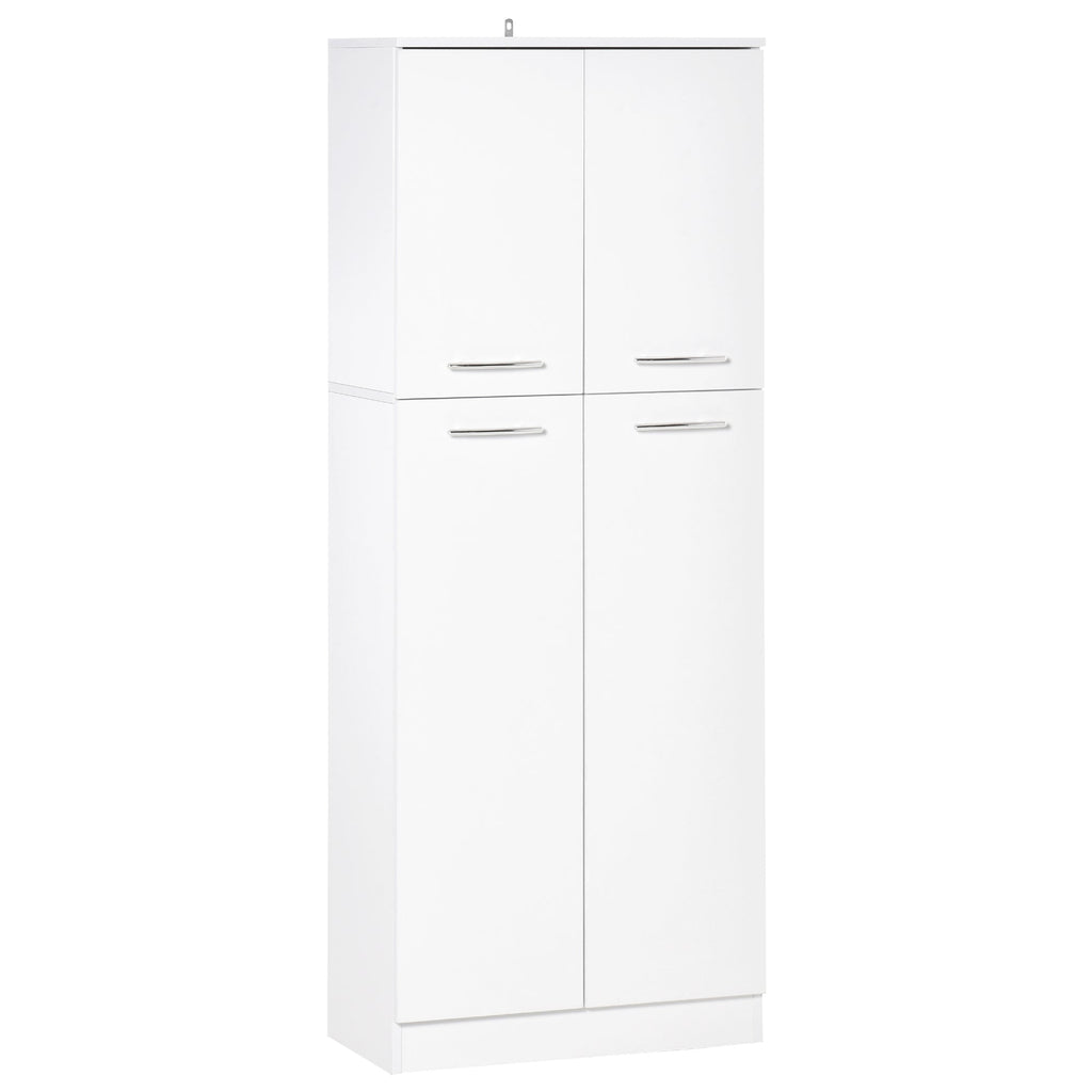 Easycomfort Mobile Dispensa Multiuso with 2 Armadietti e Mensole Regolabili, MDF, 59x31x155cm, white
