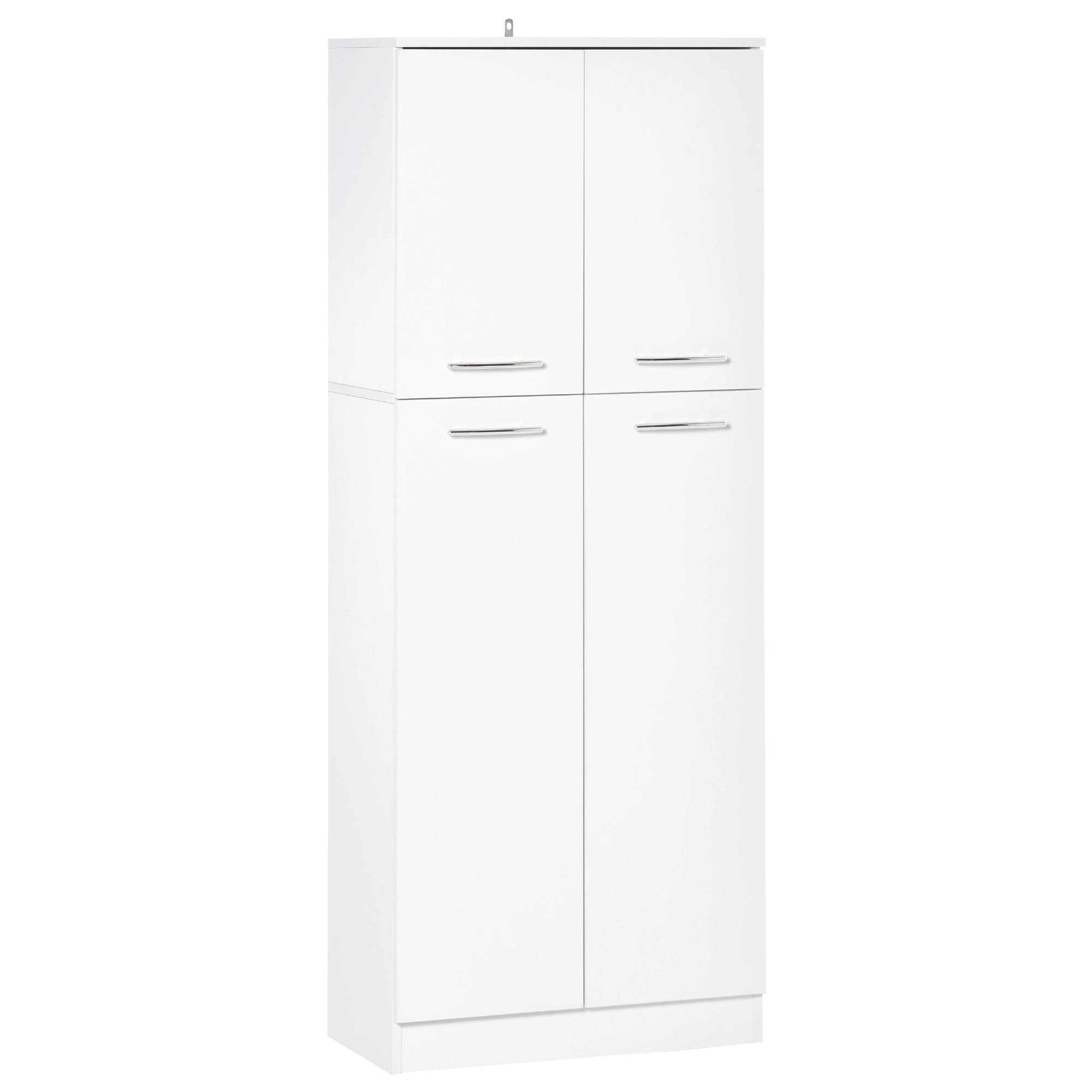 Easycomfort Mobile Dispensa Multiuso with 2 Armadietti e Mensole Regolabili, MDF, 59x31x155cm, white