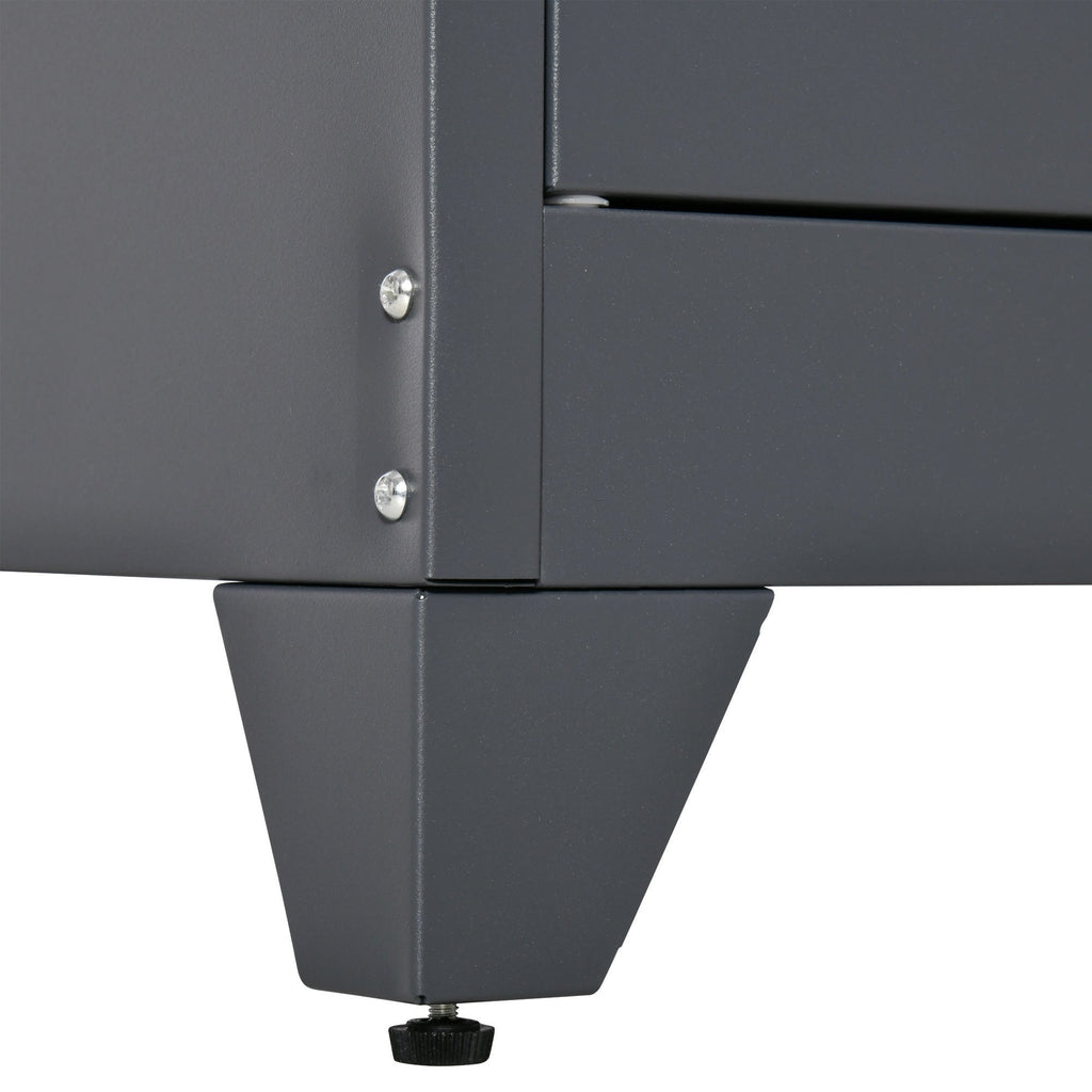 Easycomfort Mobiletto Multiuso 2 Ante Stile Industriale in Metallo per Casa e Garage, 75x33x110cm, Grigio
