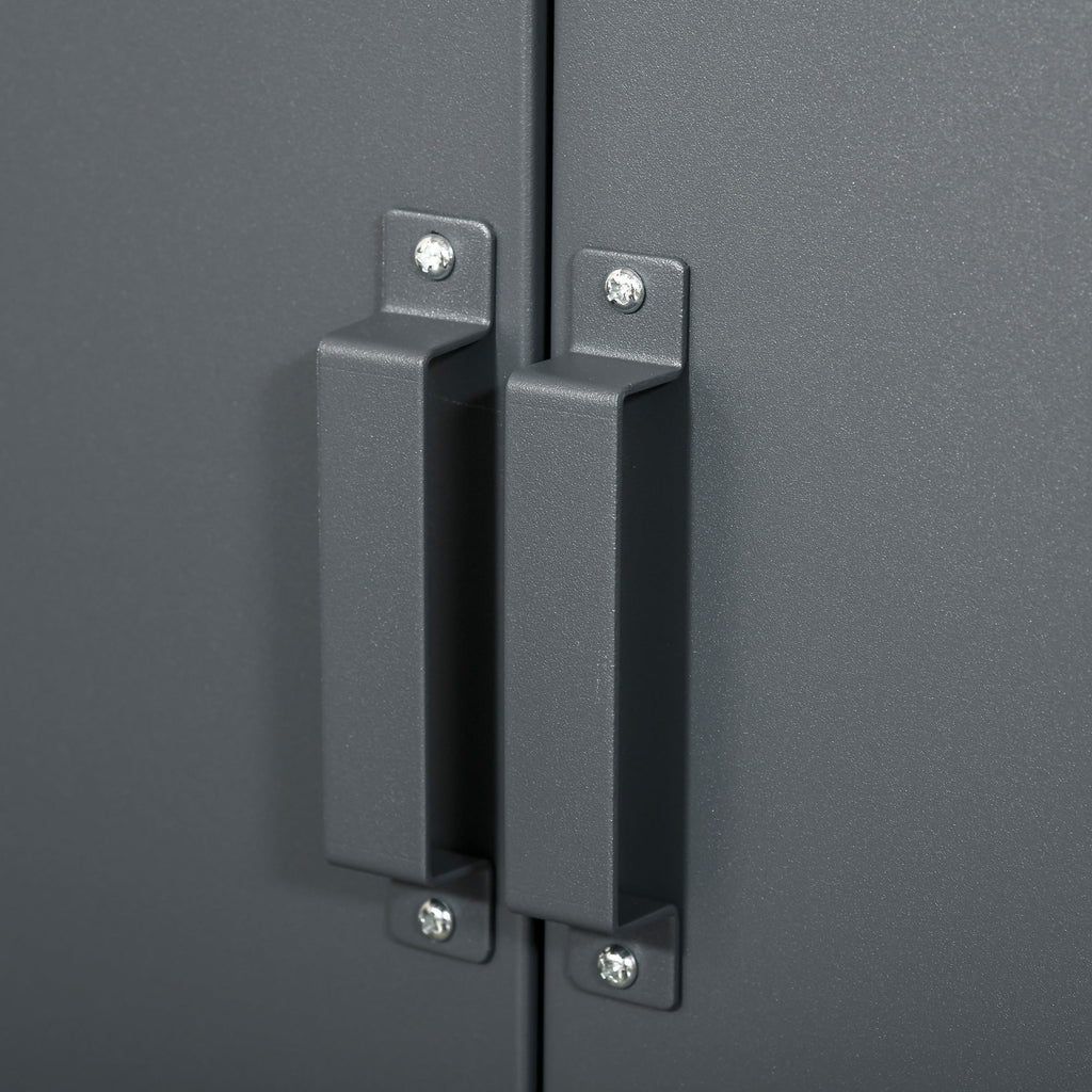 Easycomfort Mobiletto Multiuso 2 Ante Stile Industriale in Metallo per Casa e Garage, 75x33x110cm, Grigio