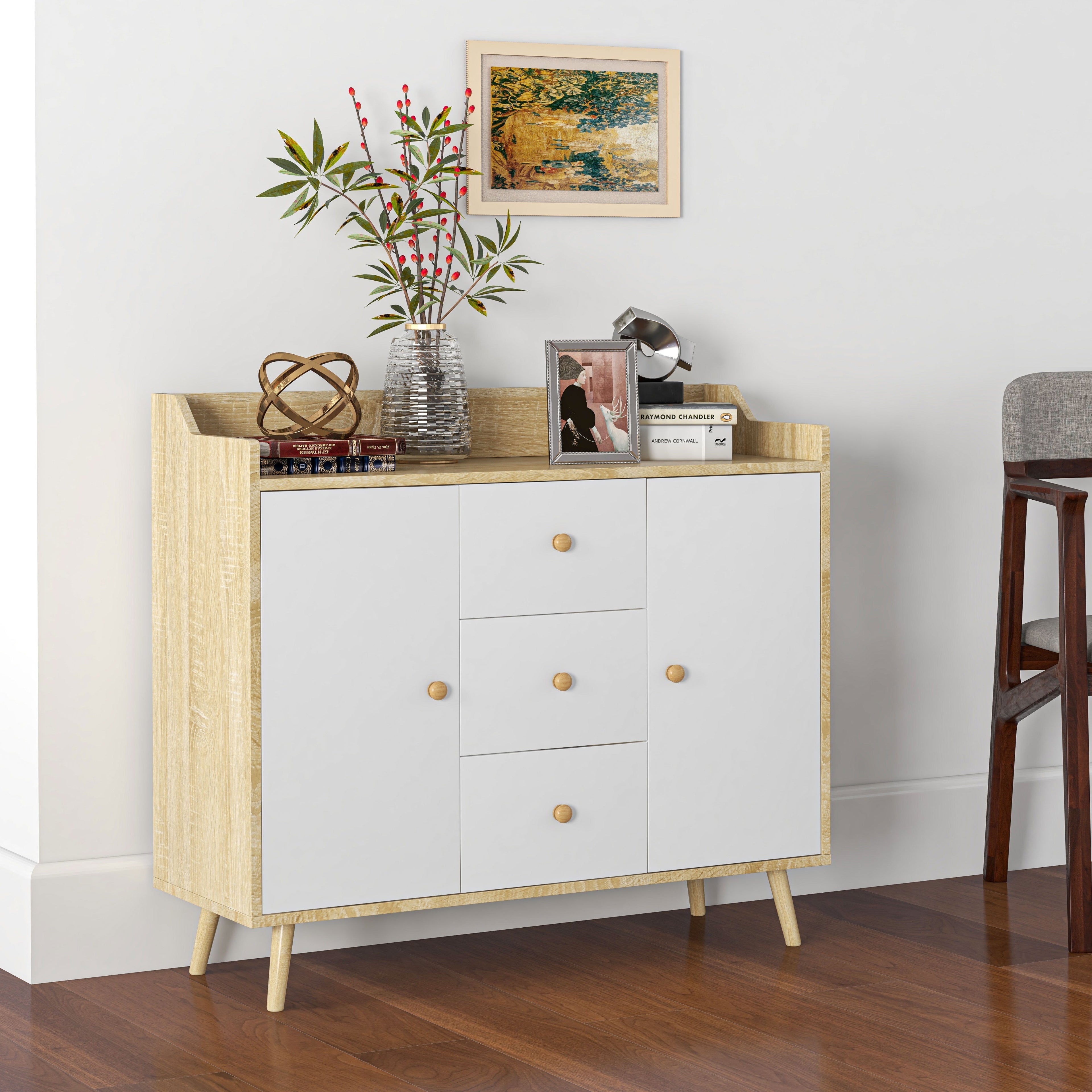 EasyComfort modern dressoir 90x32x80 cm - 3 lades, 2 deuren