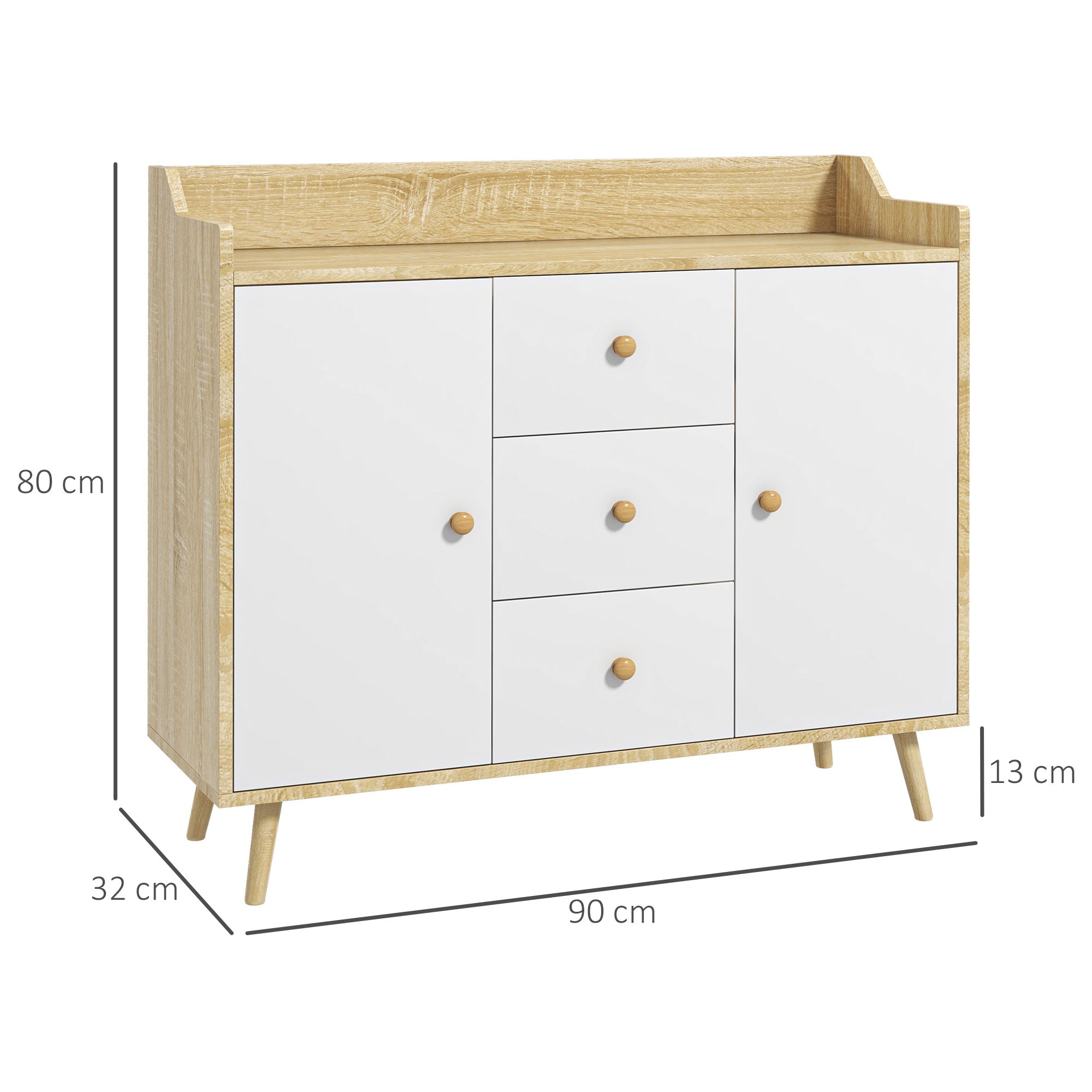 EasyComfort modern dressoir 90x32x80 cm - 3 lades, 2 deuren