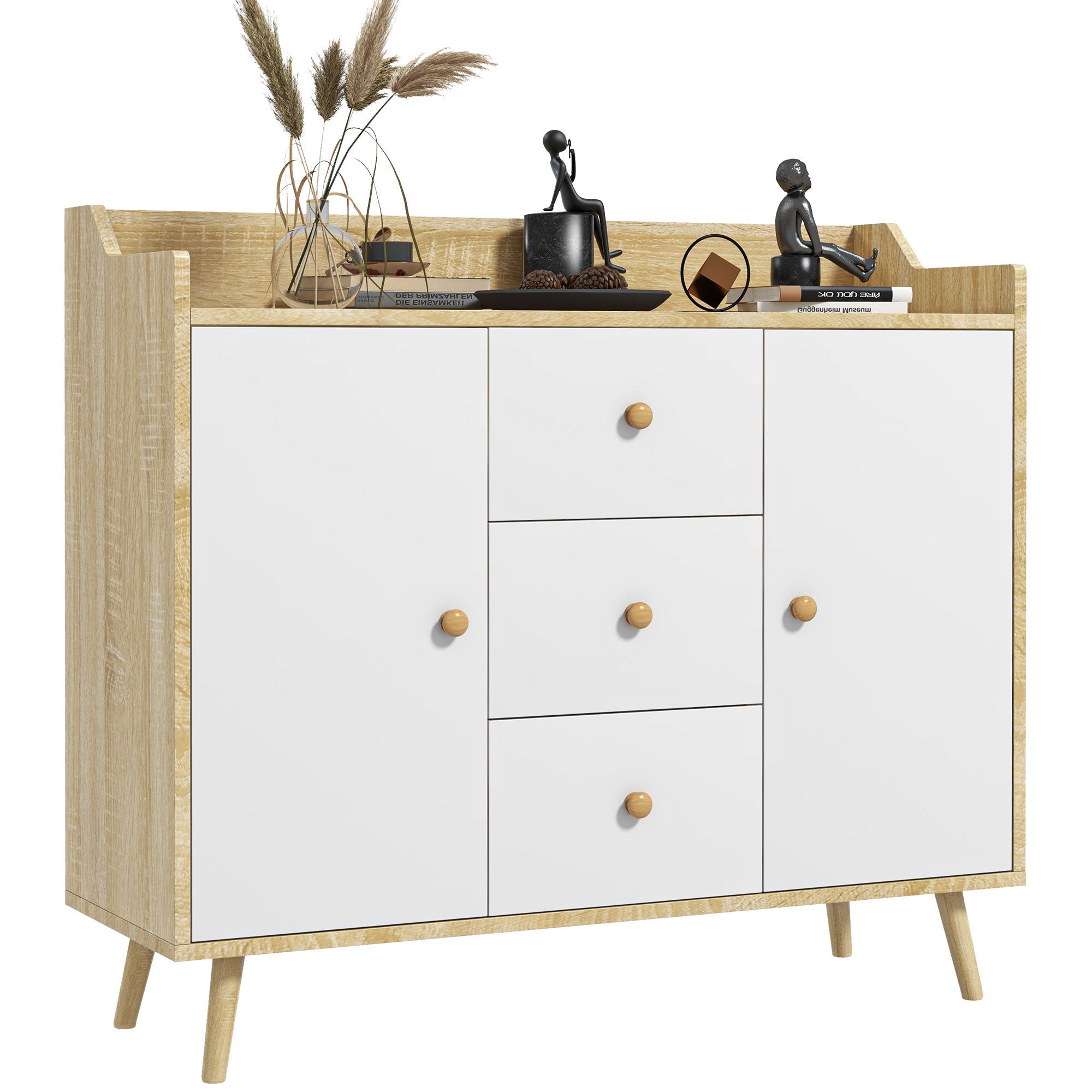 EasyComfort dressoir 3 lades 2 deuren 90x32x80 cm