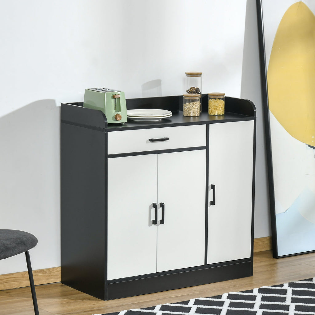 Easycomfort Mobiletto da Cucina Moderno in MDF with 2 Armadietti, 1 Cassetto e Ripiani Regolabili, 90x40x90 cm