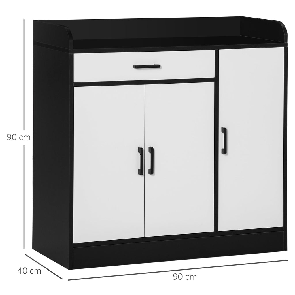 Easycomfort Mobiletto da Cucina Moderno in MDF with 2 Armadietti, 1 Cassetto e Ripiani Regolabili, 90x40x90 cm