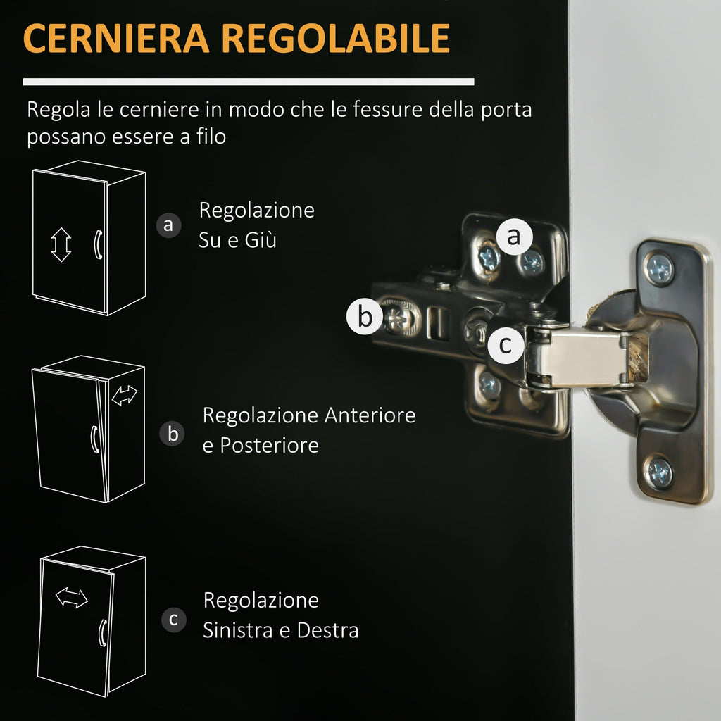 Easycomfort Mobiletto da Cucina Moderno in MDF with 2 Armadietti, 1 Cassetto e Ripiani Regolabili, 90x40x90 cm