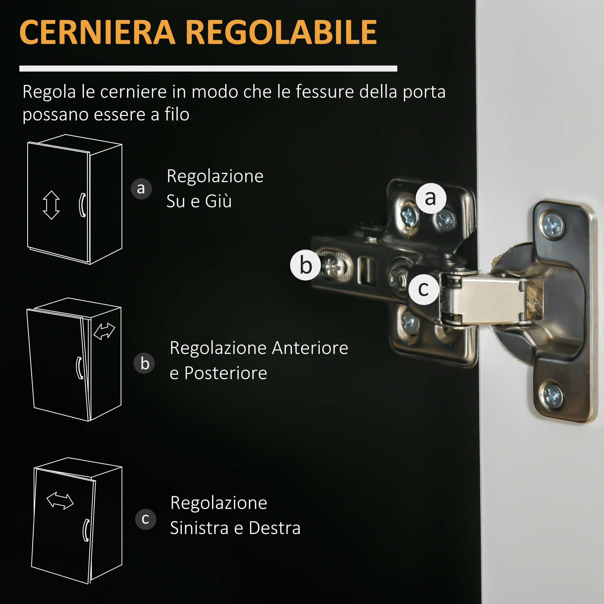 Easycomfort Mobiletto da Cucina Moderno in MDF with 2 Armadietti, 1 Cassetto e Ripiani Regolabili, 90x40x90 cm