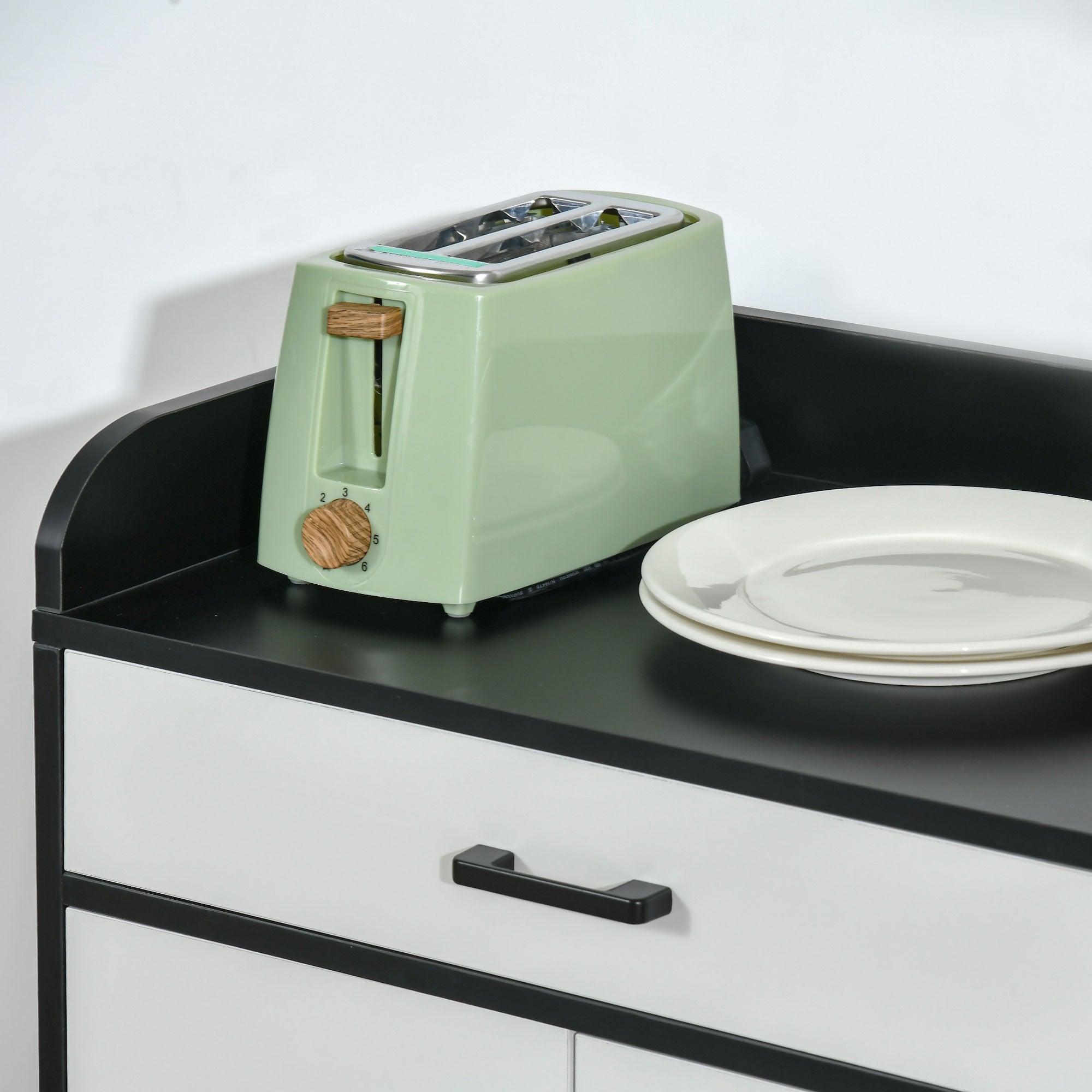 Easycomfort Mobiletto da Cucina Moderno in MDF with 2 Armadietti, 1 Cassetto e Ripiani Regolabili, 90x40x90 cm