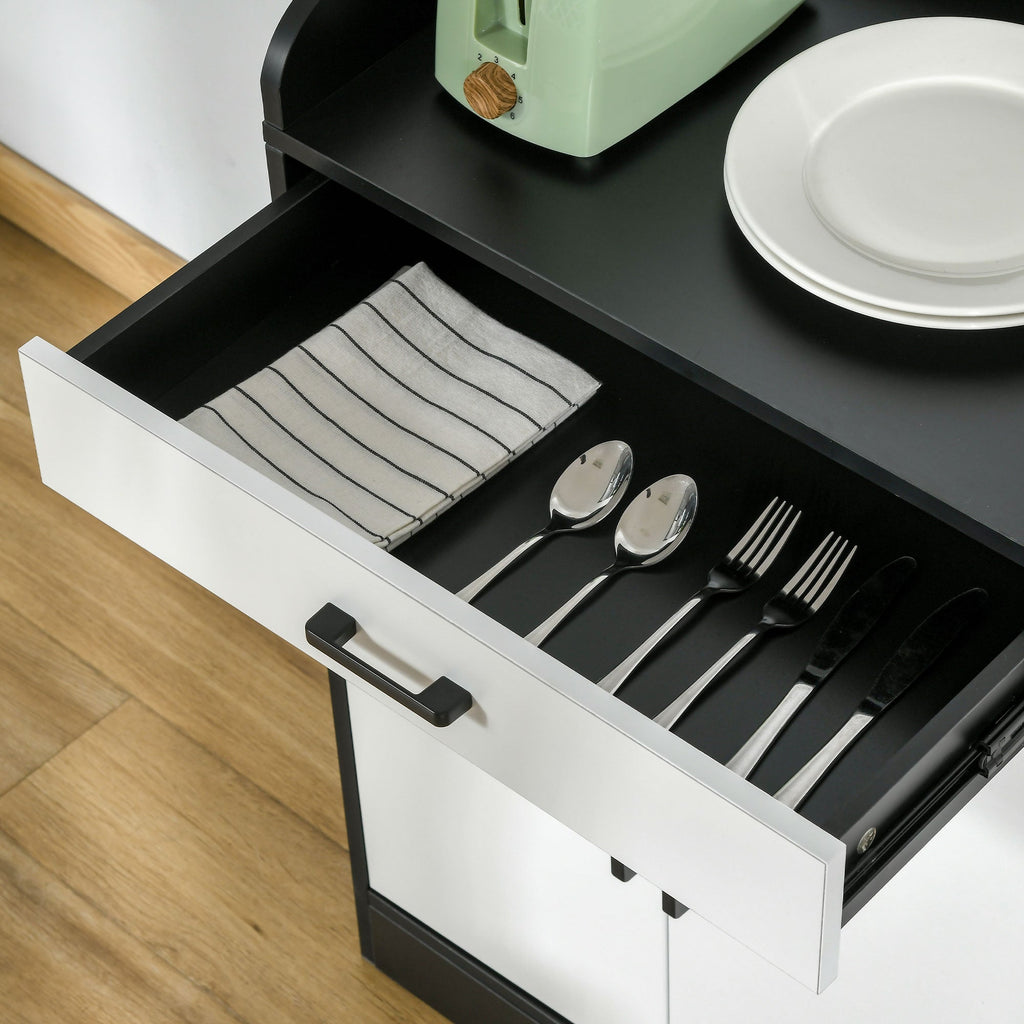 Easycomfort Mobiletto da Cucina Moderno in MDF with 2 Armadietti, 1 Cassetto e Ripiani Regolabili, 90x40x90 cm
