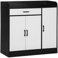 Easycomfort Mobiletto da Cucina Moderno in MDF with 2 Armadietti, 1 Cassetto e Ripiani Regolabili, 90x40x90 cm