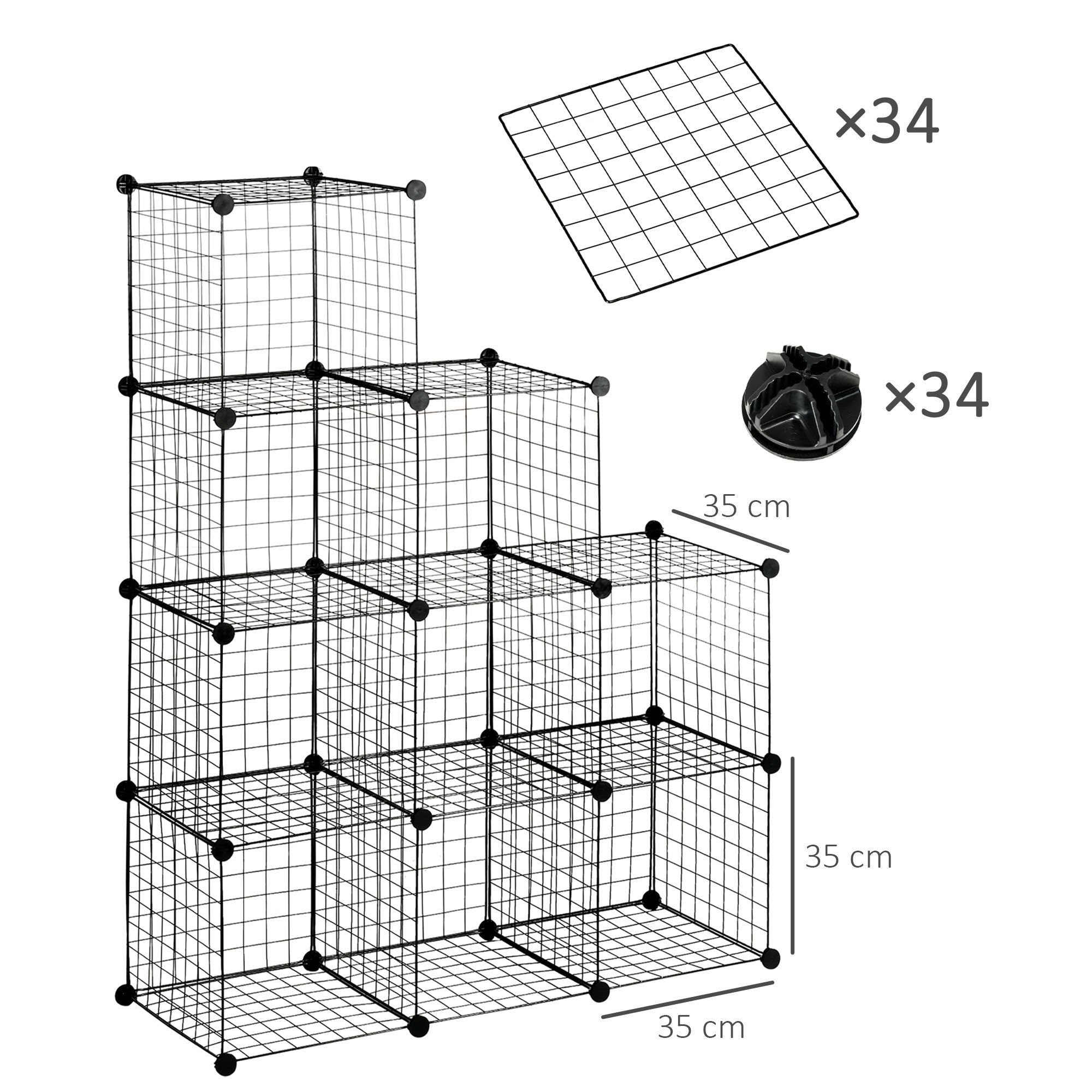 EasyComfort Mobile Libreria Salvaspazio 9-cubus opbergmeubel 35x35x35 cm