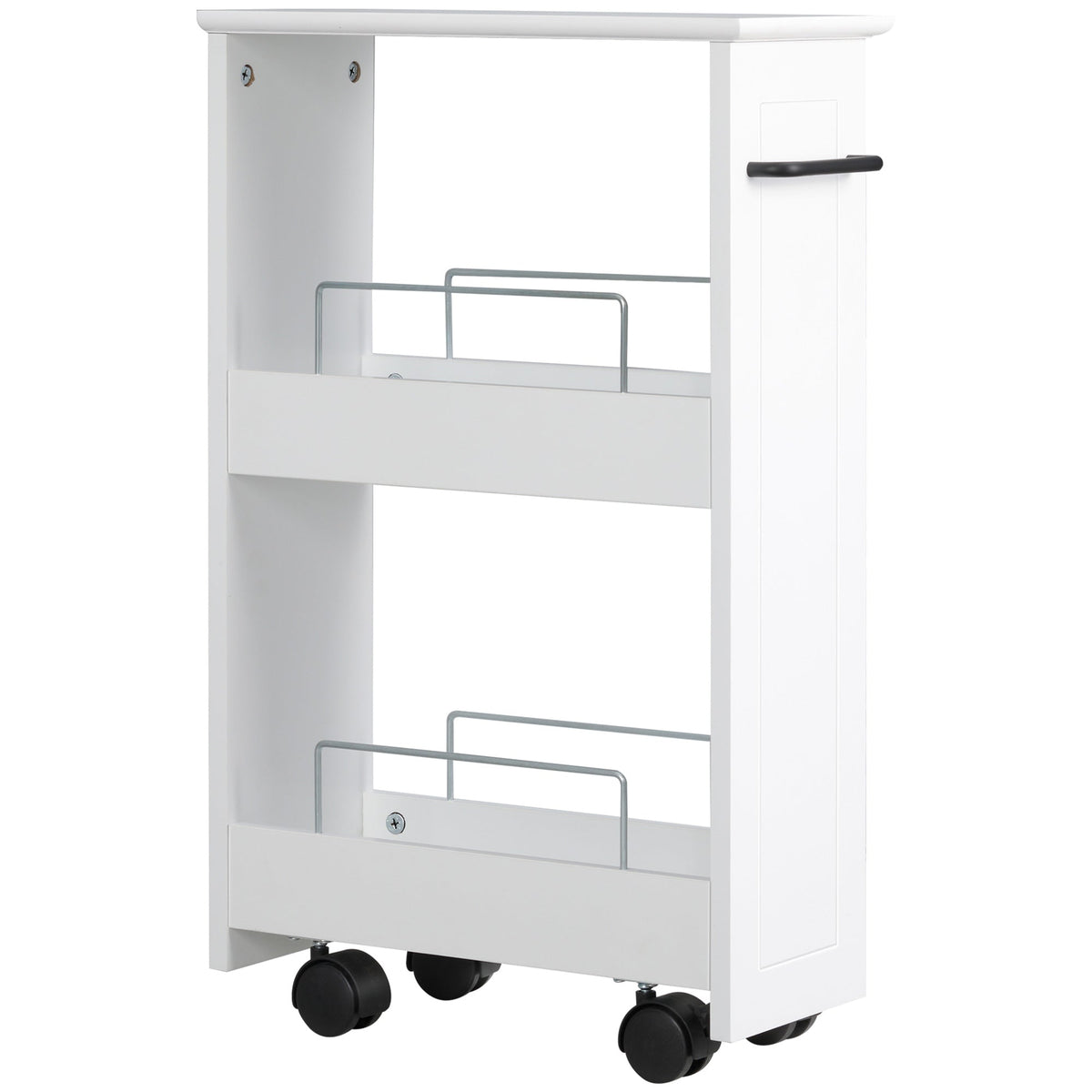 EasyComfort opbergtrolley met 3 leLPGanken op wielen, wit