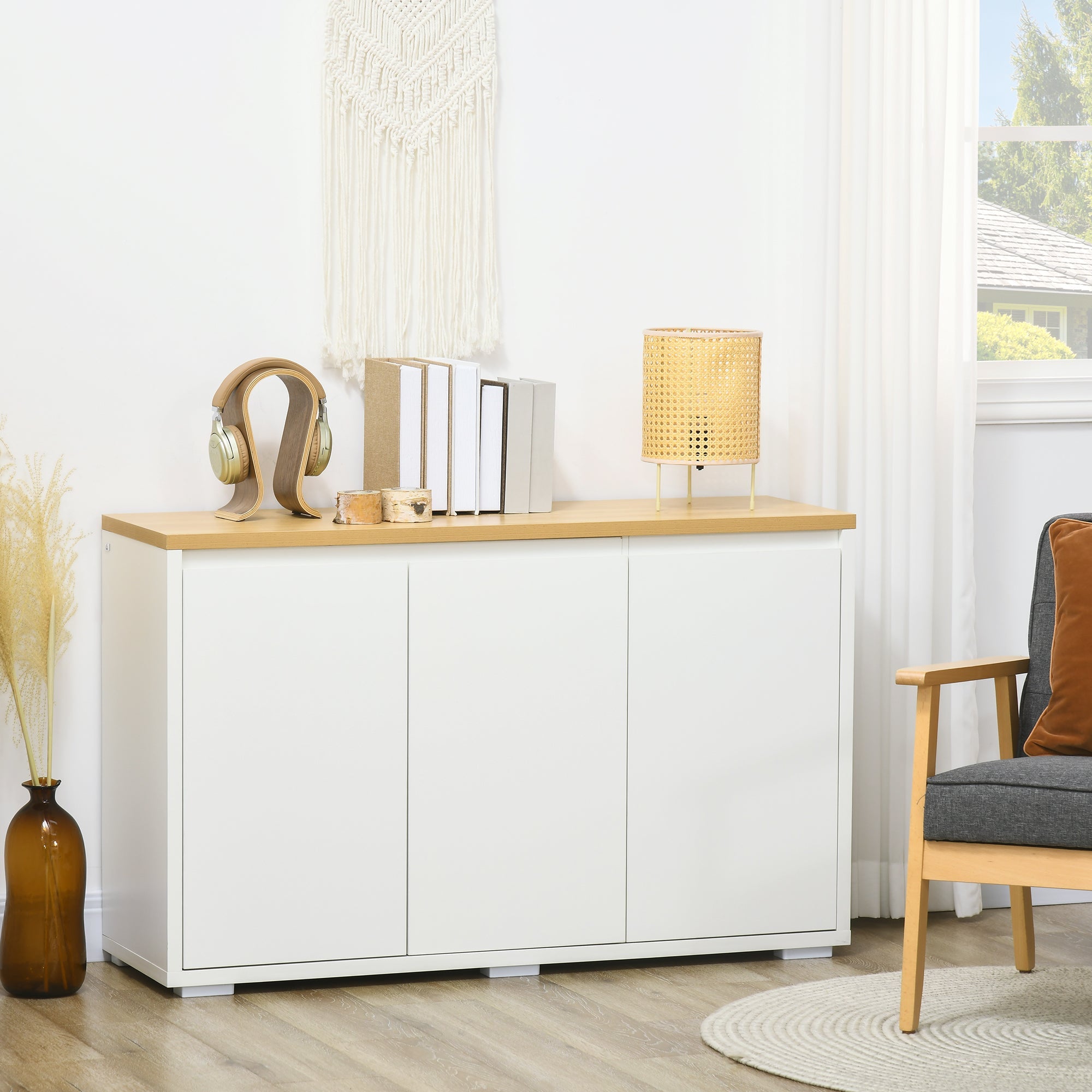 EasyComfort Mobile Multiuso multifunctionele kast 120x37x75 cm wit/naturel