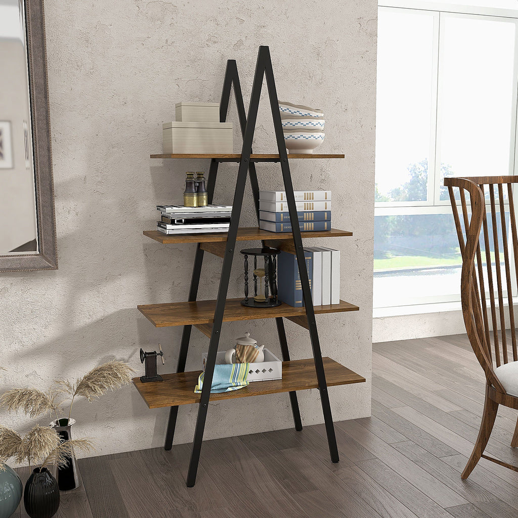 EasyComfort boekenkast 4 niveaus A-vormig stalen frame