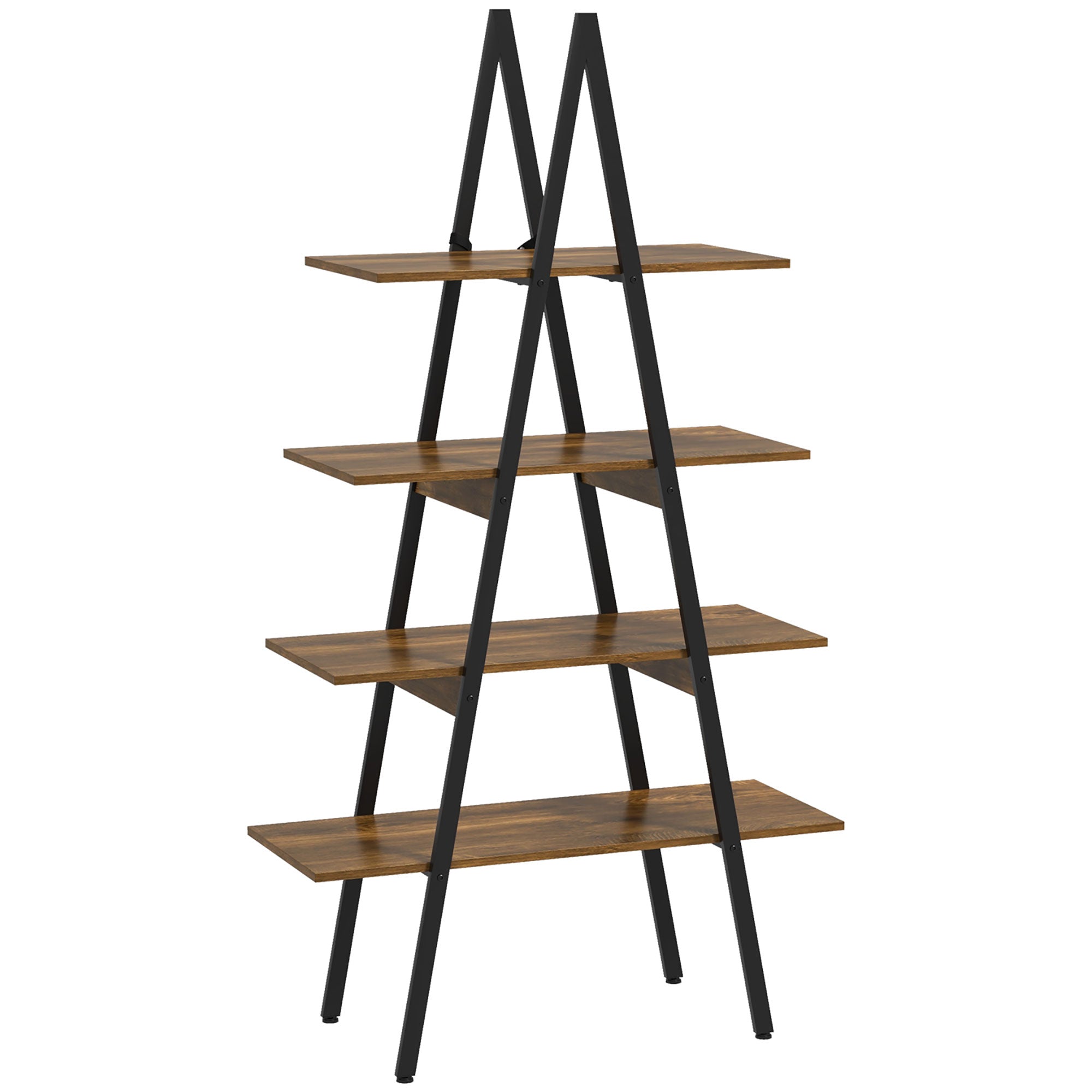 Easycomfort Scaffale Libreria 4 Livelli in Truciolato e Acciaio ad A