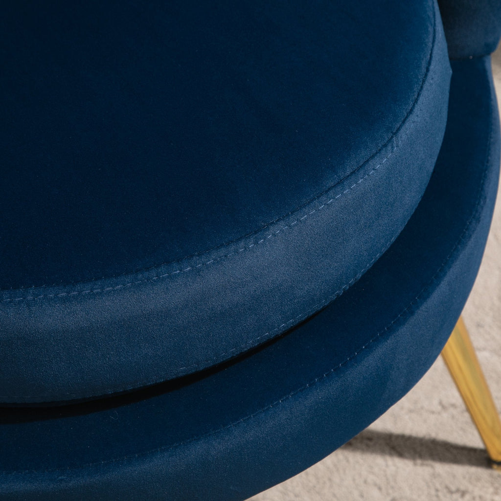 EasyComfort Vintage fauteuil velours blauw 76x67x74 cm