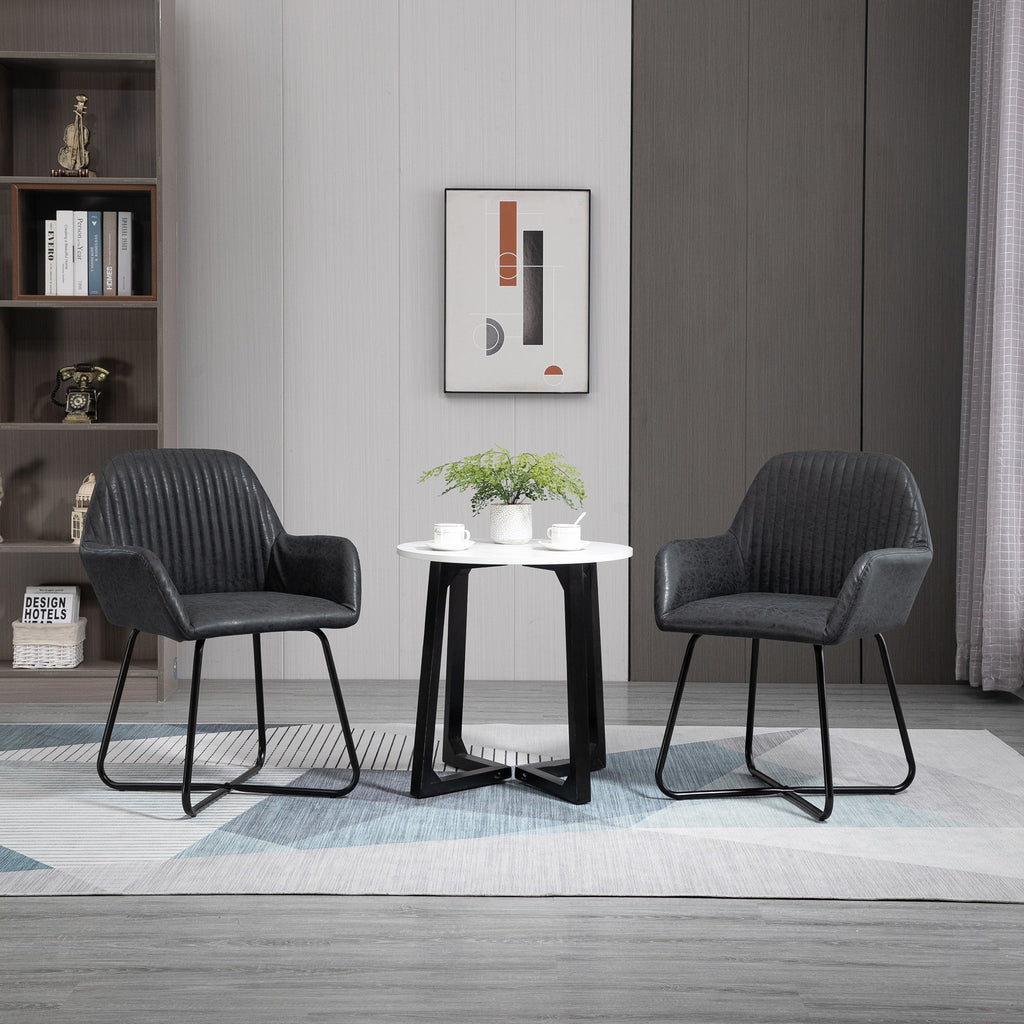 Easycomfort Set 2 Sedie Moderne per Sala da Pranzo, Cucina o Soggiorno, Sedie Imbottite in Similpelle Marrone 60x56.5x85cm