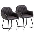 Easycomfort Set 2 Sedie Moderne per Sala da Pranzo, Cucina o Soggiorno, Sedie Imbottite in Similpelle Marrone 60x56.5x85cm